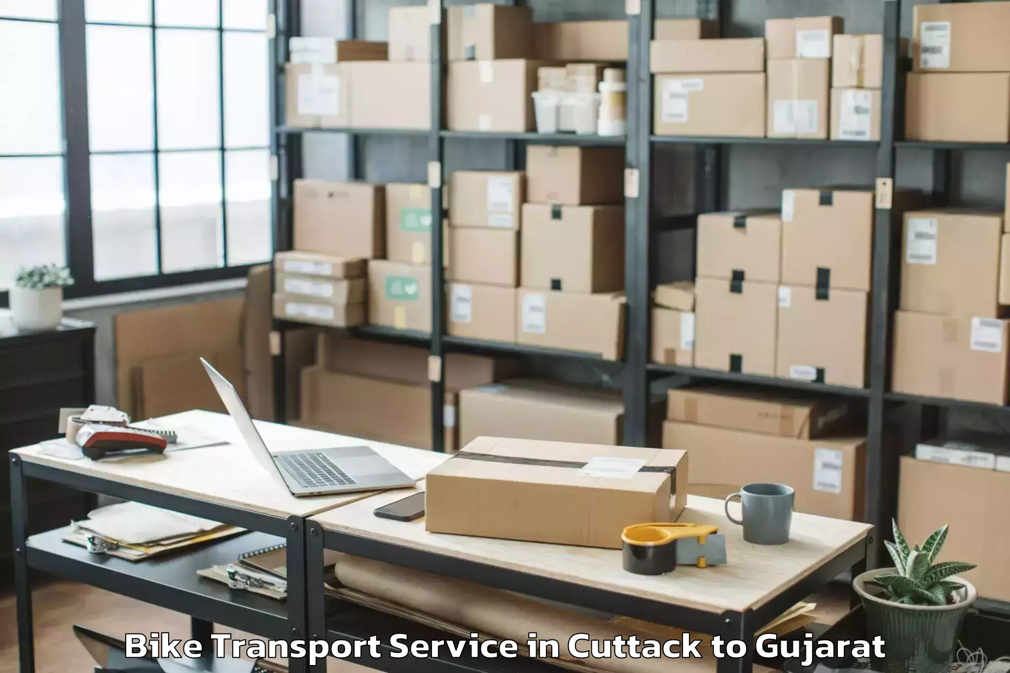 Trusted Cuttack to Amod Bike Transport